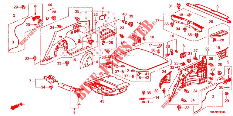 REAR SIDE LINING (2D)  for Honda CR-V DIESEL 2.2 COMFORT 5 Doors 6 speed manual 2014