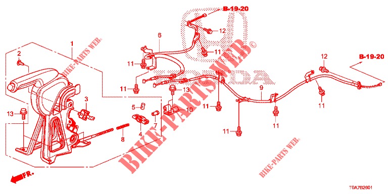 PARKING BRAKE (2.0L) (DIESEL) (LH) for Honda CR-V DIESEL 2.2 COMFORT 5 Doors 5 speed automatic 2014