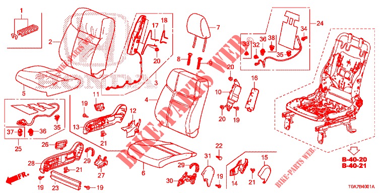 FRONT SEAT/SEATBELTS (D.) for Honda CR-V DIESEL 2.2 ELEGANCE L 5 Doors 6 speed manual 2014