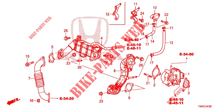EGR VALVE (LP) (DIESEL) for Honda CR-V DIESEL 1.6 COMFORT 5 Doors 6 speed manual 2015