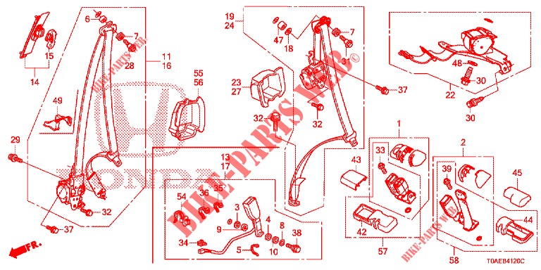 FRONT SEAT/SEATBELTS  for Honda CR-V DIESEL 1.6 COMFORT 5 Doors 6 speed manual 2015