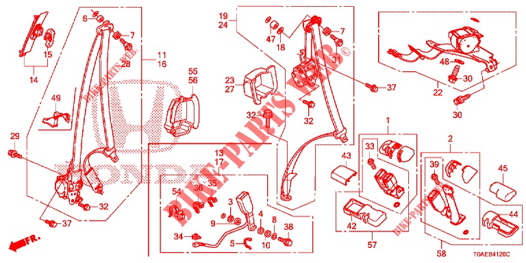 FRONT SEAT/SEATBELTS  for Honda CR-V DIESEL 1.6 ELEGANCE NAVI 4WD 5 Doors 6 speed manual 2015