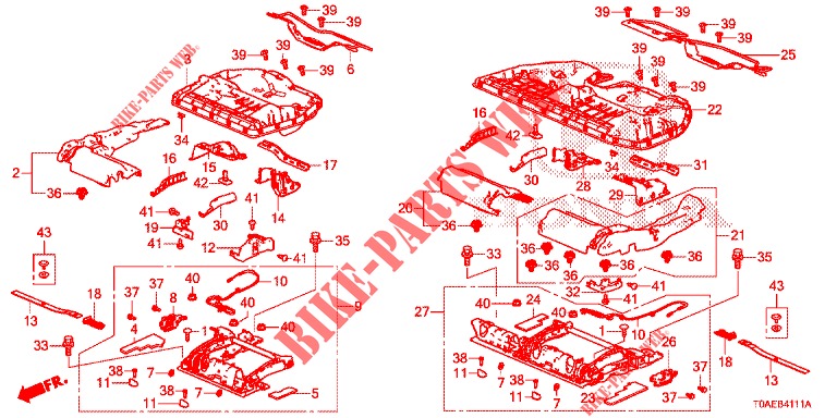 REAR SEAT COMPONENTS (2) for Honda CR-V DIESEL 1.6 ELEGANCE NAVI 4WD 5 Doors 9 speed automatic 2015