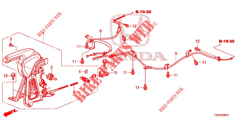 PARKING BRAKE (LH) (2) for Honda CR-V DIESEL 1.6 EXECUTIVE NAVI 5 Doors 6 speed manual 2015