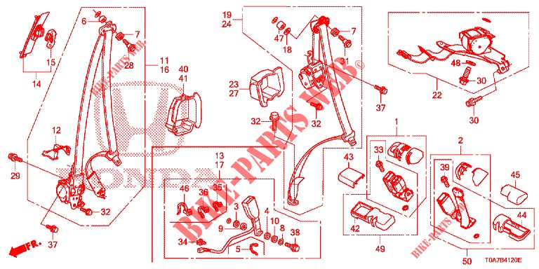FRONT SEAT/SEATBELTS  for Honda CR-V DIESEL 2.2 EXCLUSIVE NAVI 5 Doors 6 speed manual 2014