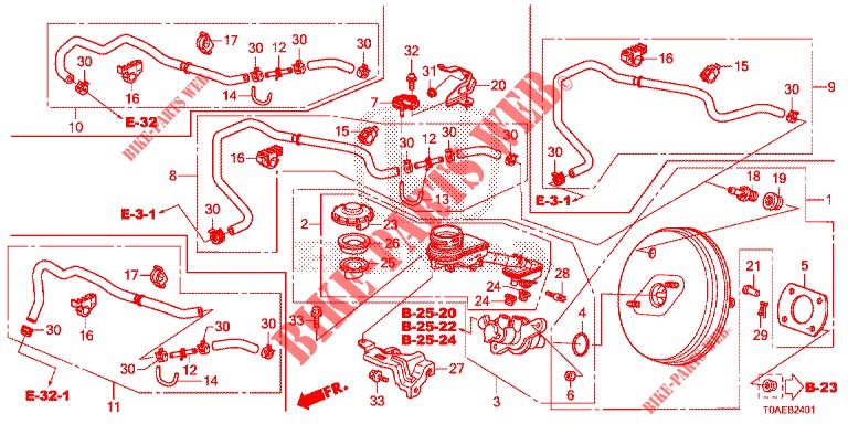 BRAKE MASTER CYLINDER/MAS TER POWER (LH) (2) for Honda CR-V DIESEL 1.6 INNOVA 5 Doors 9 speed automatic 2015