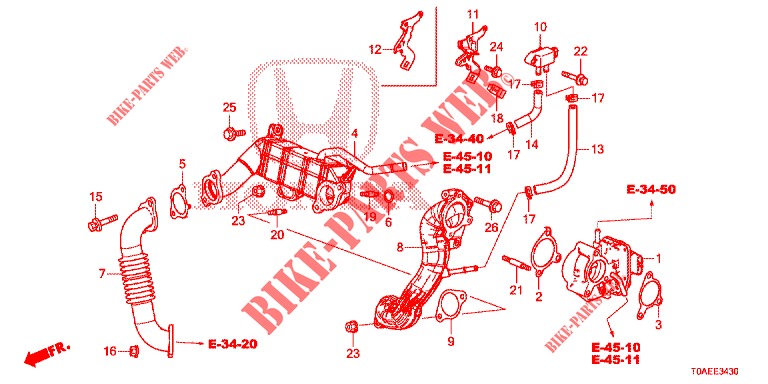 EGR VALVE (LP) (DIESEL) for Honda CR-V DIESEL 1.6 INNOVA 5 Doors 9 speed automatic 2015