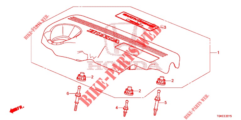 ENGINE COVER (DIESEL) for Honda CR-V DIESEL 1.6 INNOVA 5 Doors 9 speed automatic 2015