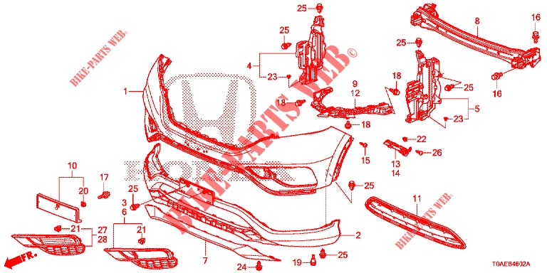 FRONT BUMPER (3) for Honda CR-V DIESEL 1.6 INNOVA 5 Doors 9 speed automatic 2015
