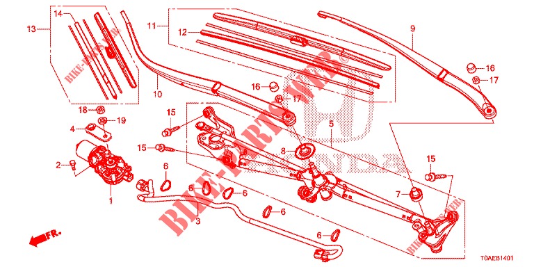 FRONT WINDSHIELD WIPER (LH) (2) for Honda CR-V DIESEL 1.6 INNOVA 5 Doors 9 speed automatic 2015