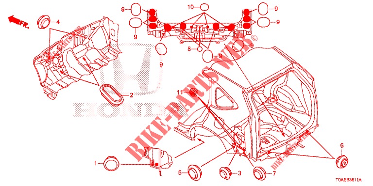 GROMMET (ARRIERE) for Honda CR-V DIESEL 1.6 INNOVA 5 Doors 9 speed automatic 2015
