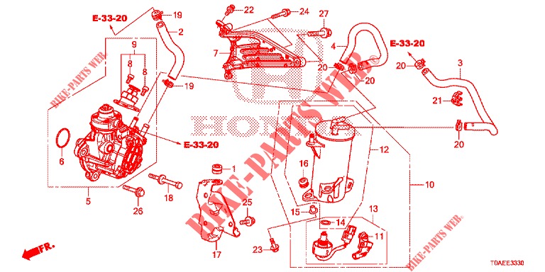 HIGH PRESSURE PUMP (DIESEL) for Honda CR-V DIESEL 1.6 INNOVA 5 Doors 9 speed automatic 2015