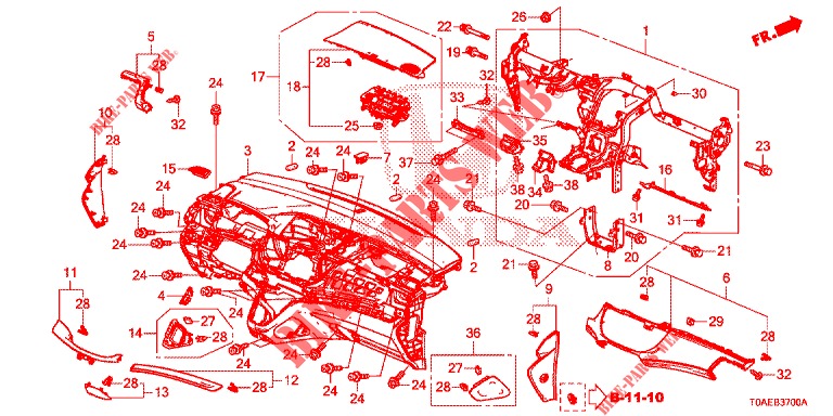 INSTRUMENT PANEL UPPER (LH) for Honda CR-V DIESEL 1.6 INNOVA 5 Doors 9 speed automatic 2015