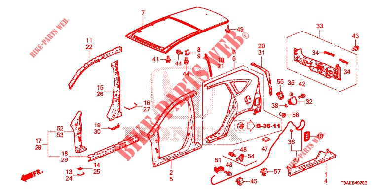 OUTER PANELS/ROOF PANEL  for Honda CR-V DIESEL 1.6 INNOVA 5 Doors 9 speed automatic 2015