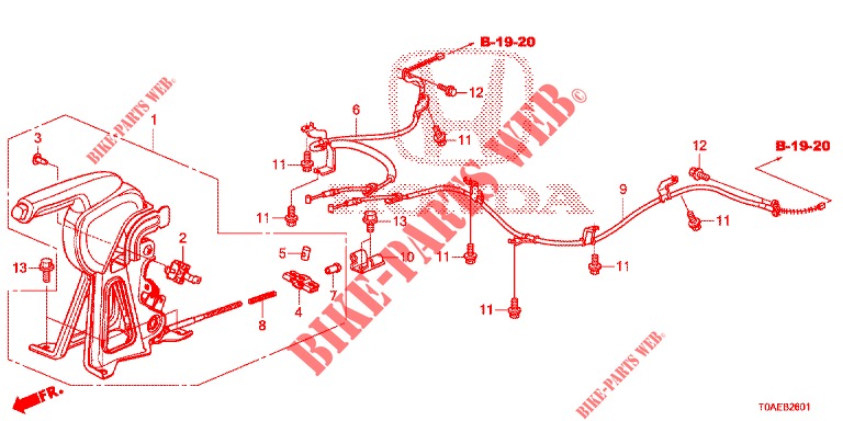 PARKING BRAKE (LH) (2) for Honda CR-V DIESEL 1.6 INNOVA 5 Doors 9 speed automatic 2015