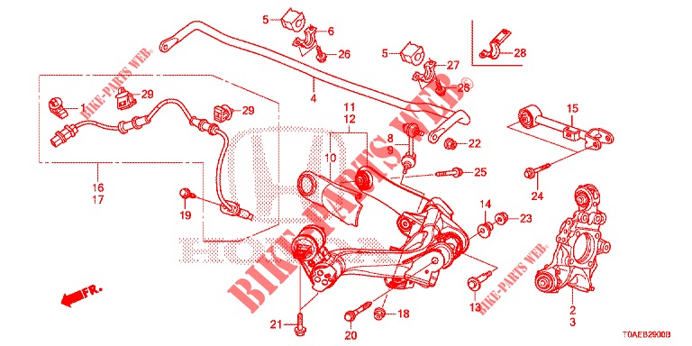 REAR LOWER ARM/RADIUS ROD  for Honda CR-V DIESEL 1.6 INNOVA 5 Doors 9 speed automatic 2015