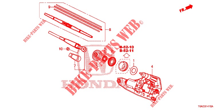 REAR WINDSHIELD WIPER  for Honda CR-V DIESEL 1.6 INNOVA 5 Doors 9 speed automatic 2015