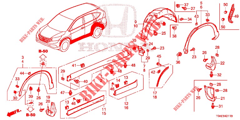 SIDE SILL GARNISH/PROTECT OR  for Honda CR-V DIESEL 1.6 INNOVA 5 Doors 9 speed automatic 2015