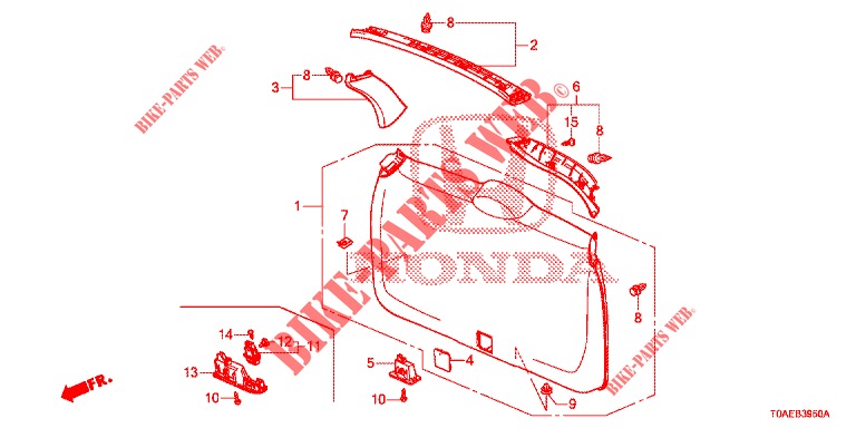 TAILGATE LINING/ REAR PANEL LINING (2D)  for Honda CR-V DIESEL 1.6 INNOVA 5 Doors 9 speed automatic 2015