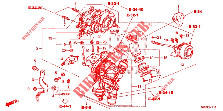 TURBOCHARGER (DIESEL) (2) for Honda CR-V DIESEL 1.6 INNOVA 5 Doors 9 speed automatic 2015
