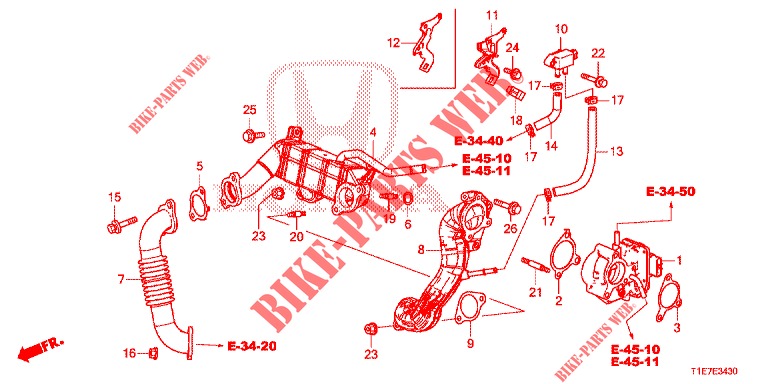 EGR VALVE (LP) (DIESEL) for Honda CR-V DIESEL 1.6 COMFORT 5 Doors 6 speed manual 2018
