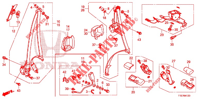 FRONT SEAT/SEATBELTS  for Honda CR-V DIESEL 1.6 COMFORT 5 Doors 6 speed manual 2018