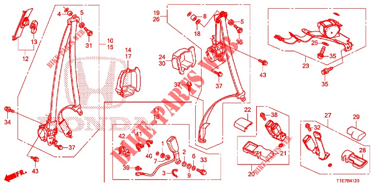FRONT SEAT/SEATBELTS  for Honda CR-V DIESEL 1.6 ELEGANCE NAVI 5 Doors 6 speed manual 2018