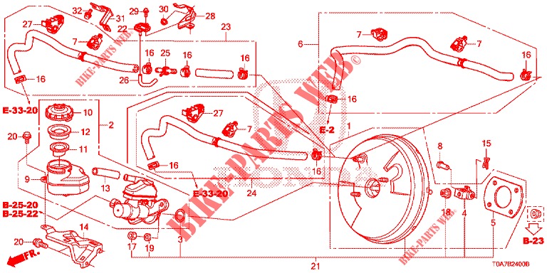 BRAKE MASTER CYLINDER/MAS TER POWER (LH) (1) for Honda CR-V DIESEL 2.2 EXCLUSIVE 5 Doors 6 speed manual 2013
