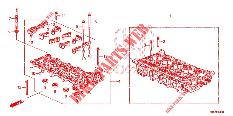 CYLINDER HEAD (DIESEL) (2.2L) for Honda CR-V DIESEL 2.2 EXCLUSIVE 5 Doors 6 speed manual 2013