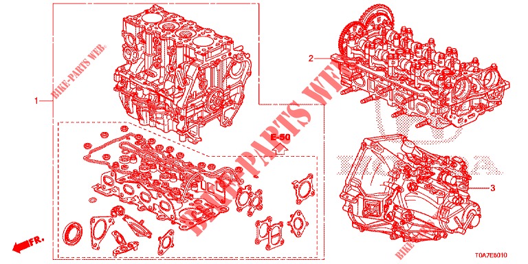 ENGINE ASSY./TRANSMISSION  ASSY. (DIESEL) (2.2L) for Honda CR-V DIESEL 2.2 EXCLUSIVE 5 Doors 6 speed manual 2013