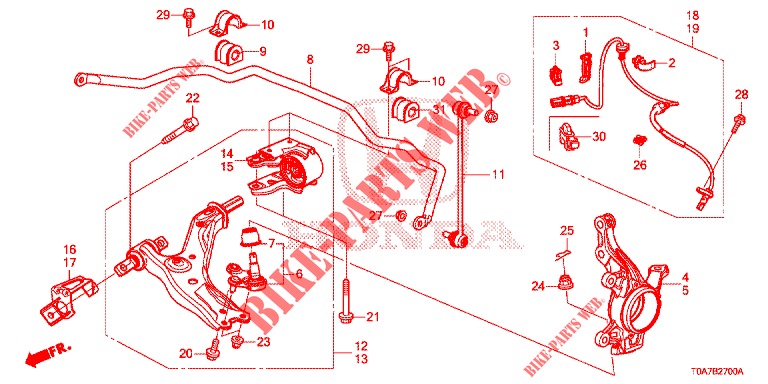 FRONT KNUCKLE  for Honda CR-V DIESEL 2.2 EXCLUSIVE 5 Doors 6 speed manual 2013
