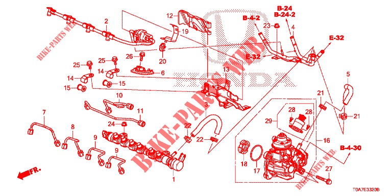 FUEL RAIL/HIGH PRESSURE P UMP (DIESEL) (2.2L) for Honda CR-V DIESEL 2.2 EXCLUSIVE 5 Doors 6 speed manual 2013