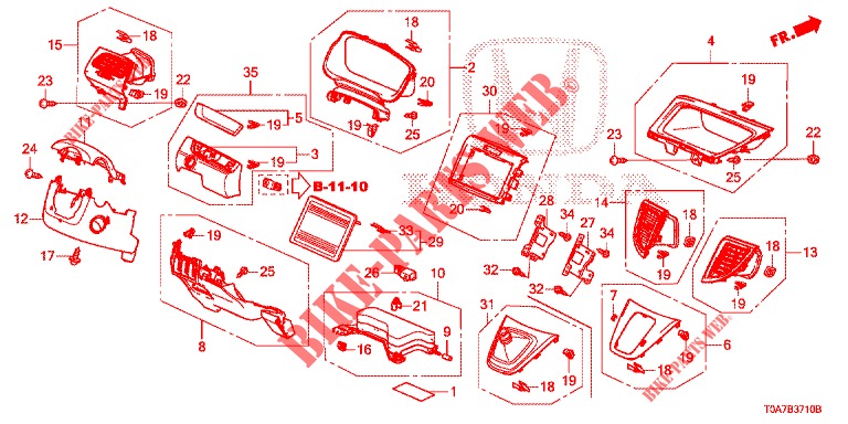 INSTRUMENT GARNISH (COTE DE CONDUCTEUR) (LH) for Honda CR-V DIESEL 2.2 EXCLUSIVE 5 Doors 6 speed manual 2013