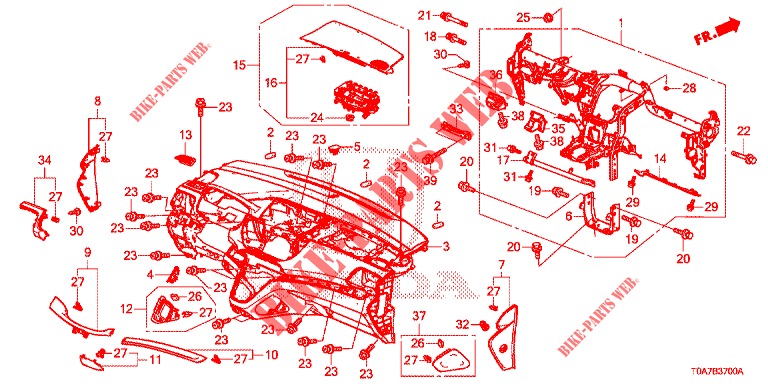 INSTRUMENT PANEL UPPER (LH) for Honda CR-V DIESEL 2.2 EXCLUSIVE 5 Doors 6 speed manual 2013