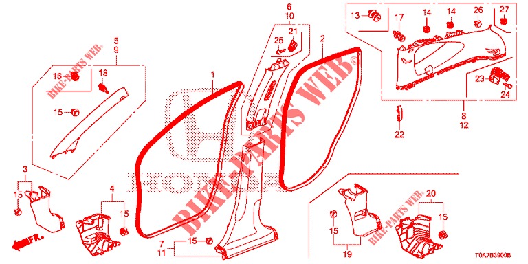 PILLAR GARNISH  for Honda CR-V DIESEL 2.2 EXCLUSIVE 5 Doors 6 speed manual 2013