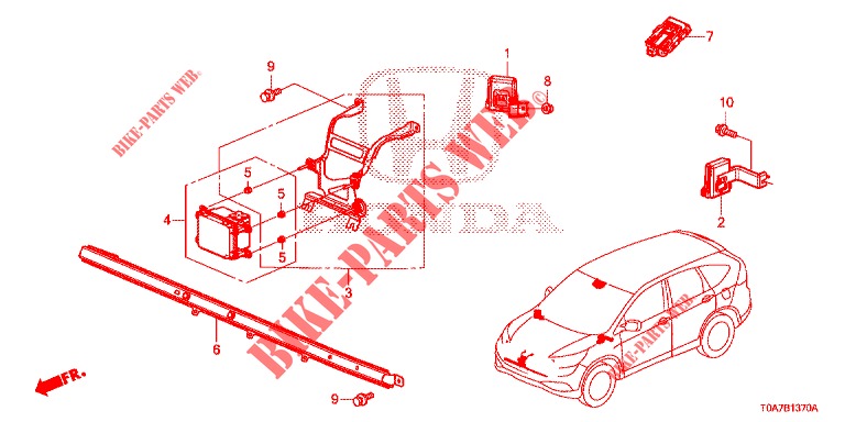 RADAR  for Honda CR-V DIESEL 2.2 EXCLUSIVE 5 Doors 6 speed manual 2013