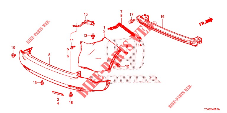 REAR BUMPER  for Honda CR-V DIESEL 2.2 EXCLUSIVE 5 Doors 6 speed manual 2013