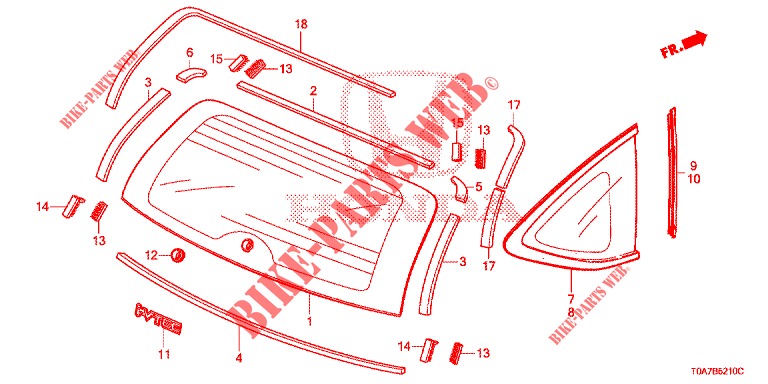 REAR WINDSHIELD/QUARTER G LASS  for Honda CR-V DIESEL 2.2 EXCLUSIVE 5 Doors 6 speed manual 2013