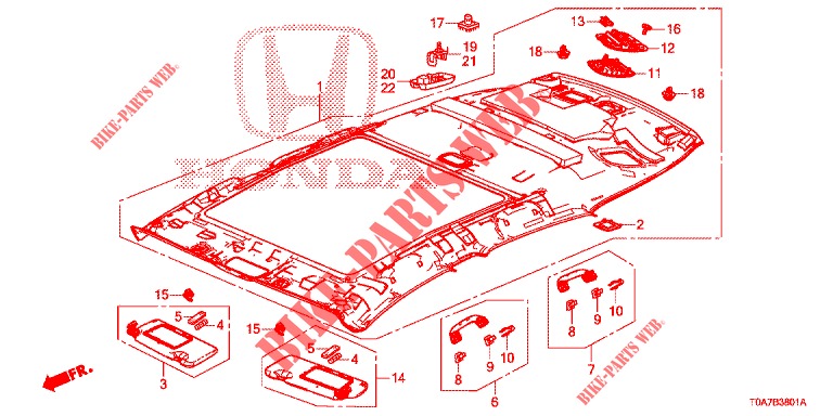 ROOF LINING (2) for Honda CR-V DIESEL 2.2 EXCLUSIVE 5 Doors 6 speed manual 2013