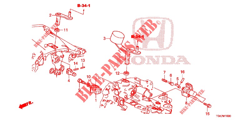 SHIFT ARM/SHIFT LEVER (DIESEL) (2.2L) for Honda CR-V DIESEL 2.2 EXCLUSIVE 5 Doors 6 speed manual 2013