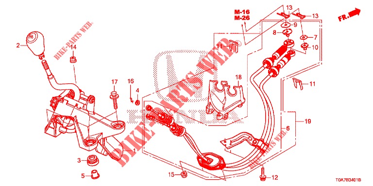 SHIFT ARM/SHIFT LEVER (DIESEL) for Honda CR-V DIESEL 2.2 EXCLUSIVE 5 Doors 6 speed manual 2013