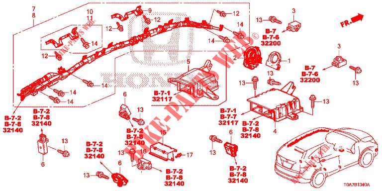 SRS UNIT (RH)  for Honda CR-V DIESEL 2.2 EXCLUSIVE 5 Doors 6 speed manual 2013