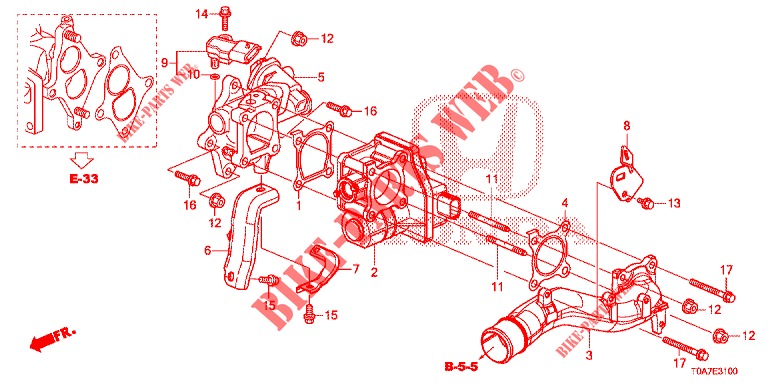 SWIRL CONTROL VALVE (DIESEL) (2.2L) for Honda CR-V DIESEL 2.2 EXCLUSIVE 5 Doors 6 speed manual 2013