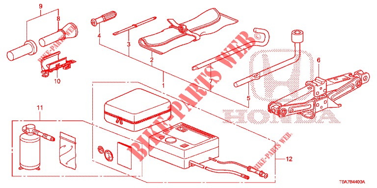 TOOLS/JACK  for Honda CR-V DIESEL 2.2 EXCLUSIVE 5 Doors 6 speed manual 2013