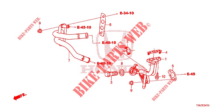 TURBOCHARGER OIL PIPE  (DIESEL) (2.2L) for Honda CR-V DIESEL 2.2 EXCLUSIVE 5 Doors 6 speed manual 2013