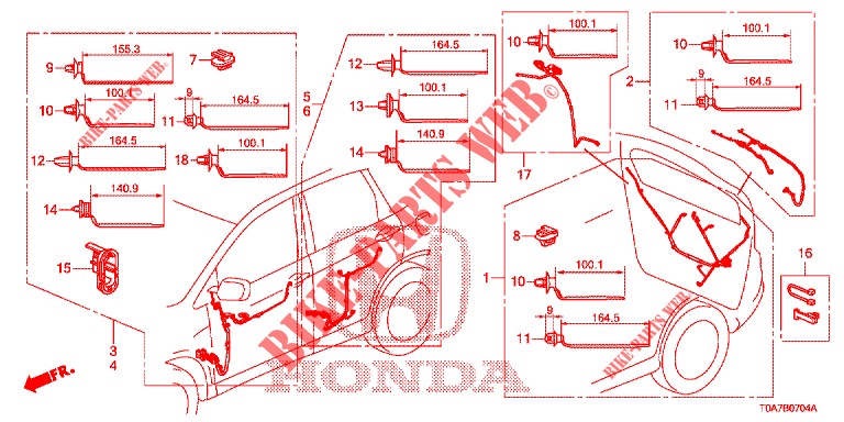 WIRE HARNESS (LH) (5) for Honda CR-V DIESEL 2.2 EXCLUSIVE 5 Doors 6 speed manual 2013
