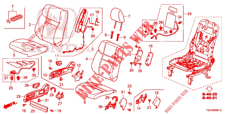 FRONT SEAT/SEATBELTS (D.) for Honda CR-V DIESEL 2.2 COMFORT 5 Doors 6 speed manual 2013