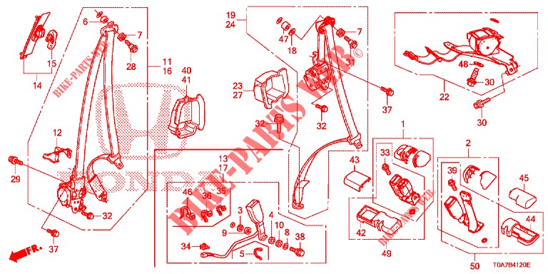 FRONT SEAT/SEATBELTS  for Honda CR-V DIESEL 2.2 COMFORT 5 Doors 6 speed manual 2013