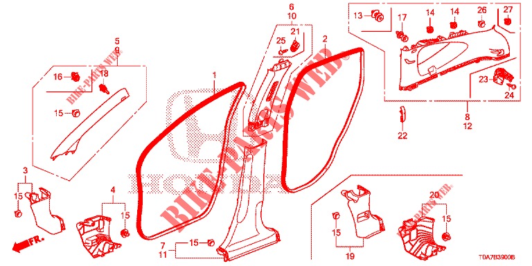 PILLAR GARNISH  for Honda CR-V DIESEL 2.2 COMFORT 5 Doors 6 speed manual 2013