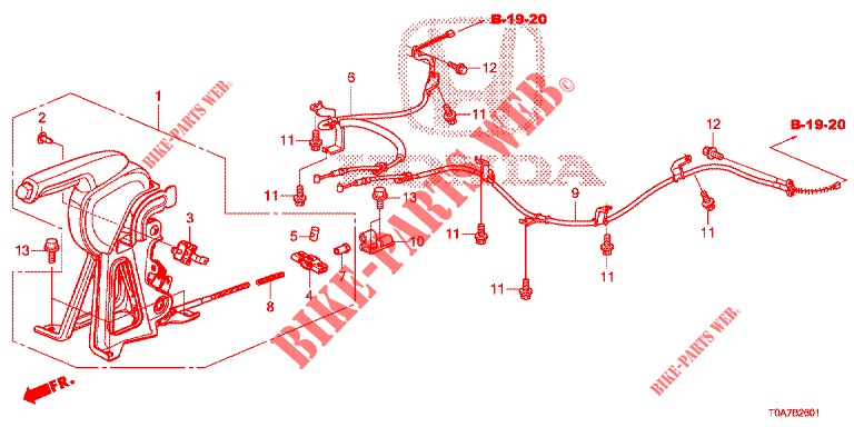 PARKING BRAKE (2.0L) (DIESEL) (LH) for Honda CR-V DIESEL 2.2 COMFORT 5 Doors 5 speed automatic 2013